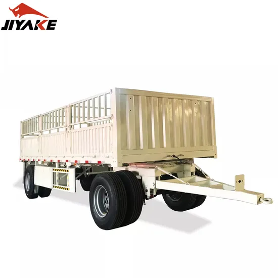 Preço de fábrica 2 eixos 40 toneladas de material de aço para transporte de carga estaca cerca parede lateral lateral rebatível trator agrícola barra de tração reboque completo carga reboque completo