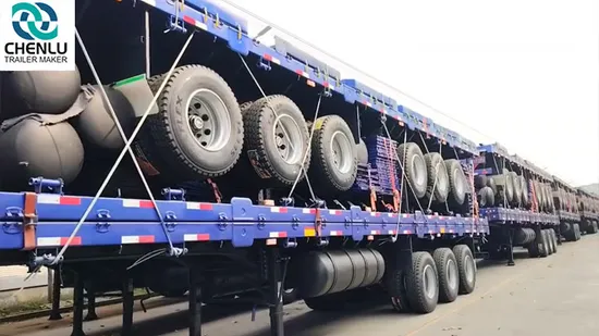 Transporte de carga a granel de 40 pés, contêiner, semi-reboque plataforma baixa