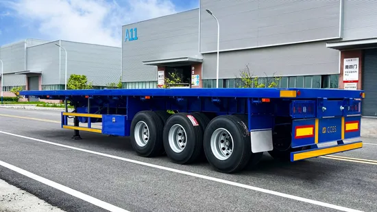 2/3/4 eixos 40 pés 40 toneladas/50 toneladas/60 toneladas Contêiner/Transporte de carga Plataforma/Caminhão plataforma semi