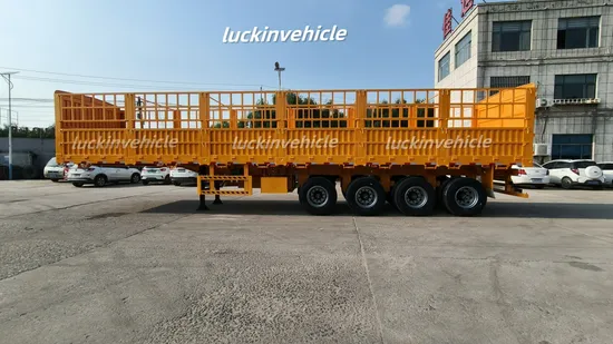 Preço de fábrica China 3 eixos parede lateral transporte de carga a granel lateral rebatível CIMC cerca lateral para gado semi-reboque para venda Etiópia