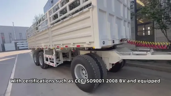 Ottc 2 eixos, 3 eixos, 4 eixos, 20 pés, 40 pés, 45 pés, barra de tração traseira hidráulica, reboque de carga semirreboque completo para venda