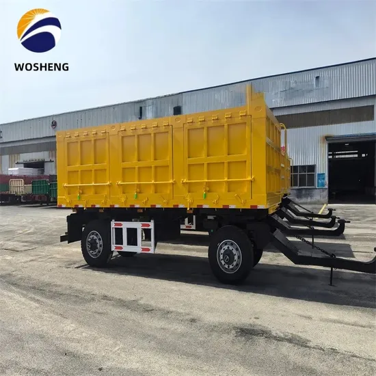 Fornecimento de fábrica na China, reboque semirreboque com parede lateral de 20 pés, reboque completo, barra de tração, cerca, reboque completo