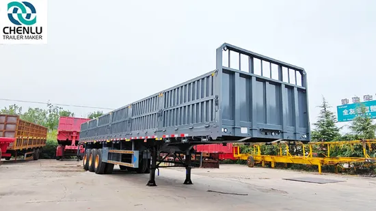 Venda imperdível de cerca lateral para transporte de carga a granel com 3 eixos e 600 mm, parede lateral rebatível, caminhão de transporte semi-reboque para venda