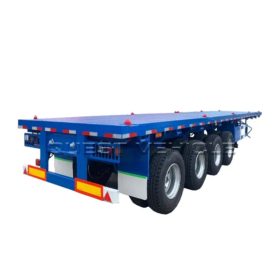 Semi-reboque de carga plataforma durável de 3 eixos e 4 eixos para contêiner de transporte