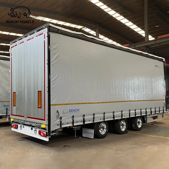 Preço de fábrica para reboque completo com barra de tração de 3 eixos e cortina deslizante
