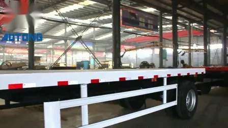 Reboque plataforma plana de 40 pés e 30 toneladas, 3 eixos, Tri