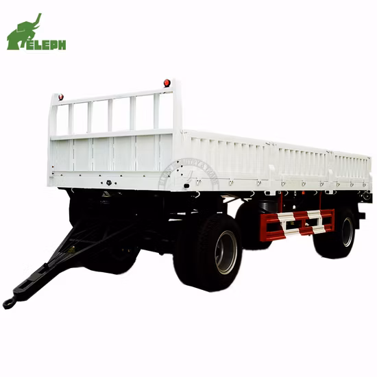 Reboque de parede lateral, reboque de fazenda com barra de tração completa de 2 eixos