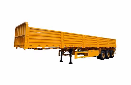 Caminhão de transporte de carga a granel com parede lateral de 4 ou 4 eixos, cerca semi-reboque para animais ou vegetais