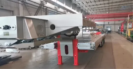 2 eixos para serviço pesado, escada baixa, plataforma rebaixada, caminhão semi-reboque rebaixado