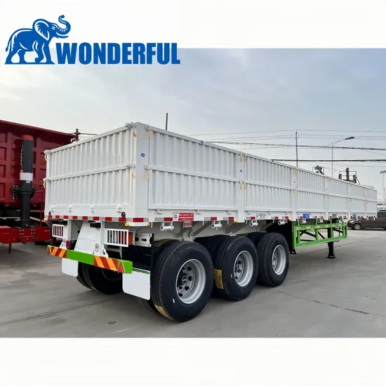 Caminhão basculante de carga pesada, eixos traseiros de óleo, cerca, contêiner de 40 pés, tanque semi-combustível, plataforma baixa, parede lateral, caminhão basculante, plataforma plana, semi-reboque